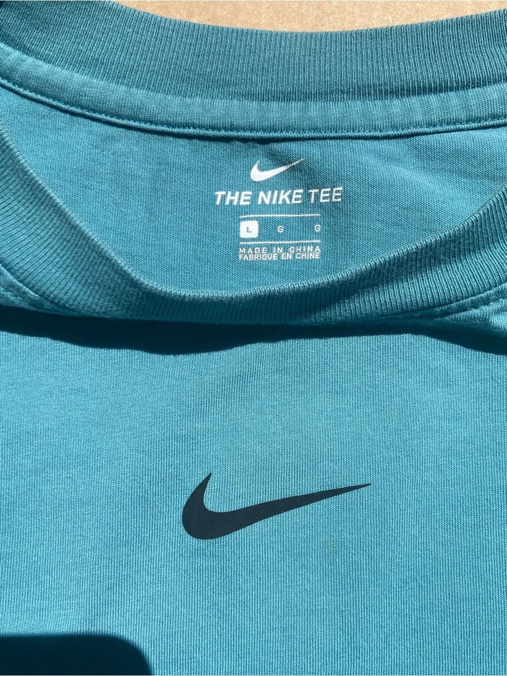 Nike Teal (blue / green) Long Sleeve Cropped Top Size L